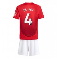 Dječji Nogometni Dres Manchester United Matthijs de Ligt #4 Domaci 2024-25 Kratak Rukav (+ Kratke hlače)